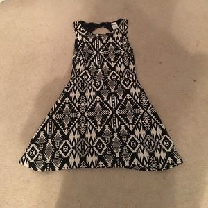 Black & white pink dress open back