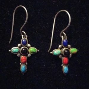 Vintage Turquoise Multi Stone Earrings