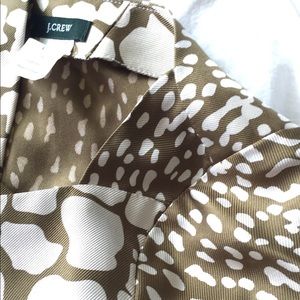 JCrew pure silk olive leopard print sheath
