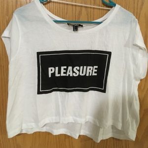 Edgy Cropped "Pleasure" Tee