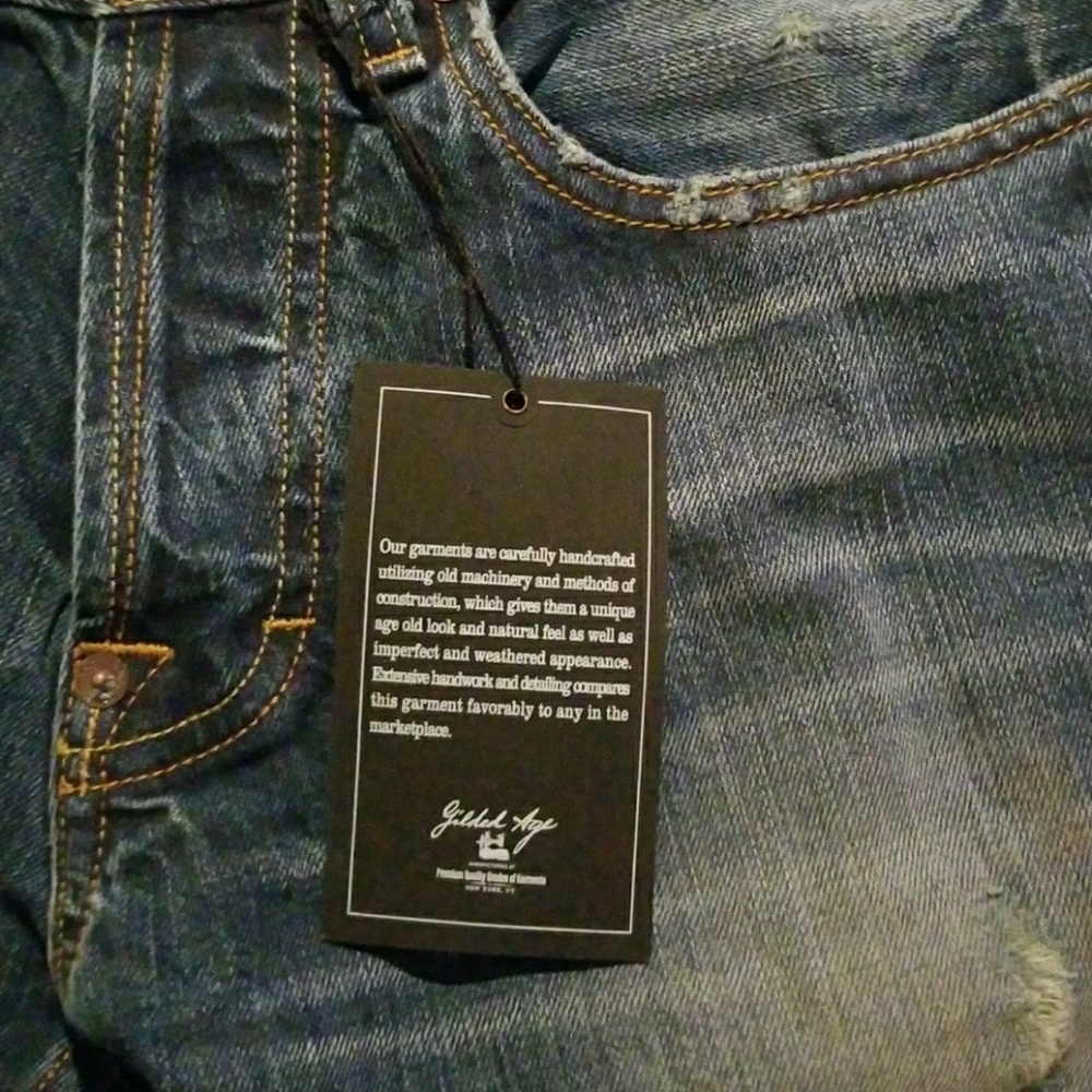 NWT Gilded Age Mens Destroyed Straight Leg Jeans - Picture 2 of 5