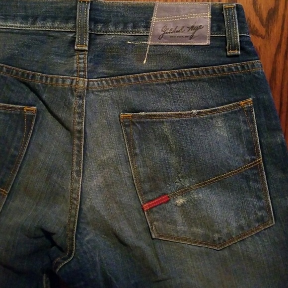 NWT Gilded Age Mens Destroyed Straight Leg Jeans - Picture 3 of 5