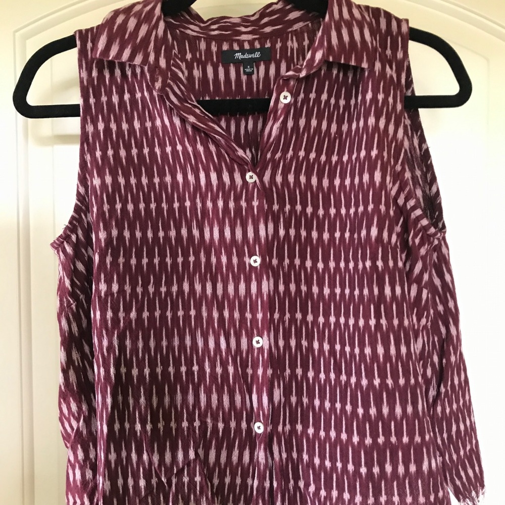 button up madewell printed tank top!! - Picture 2 of 5