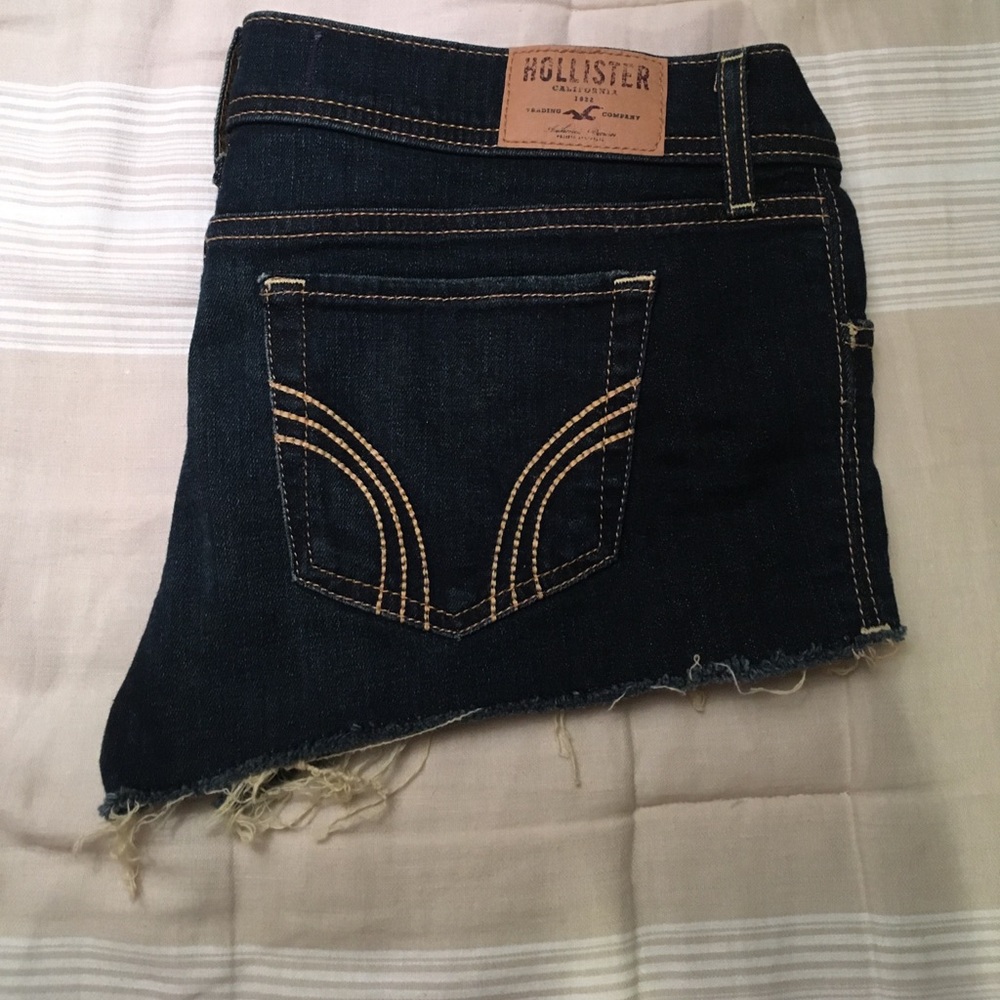 Hollister dark jean shorts