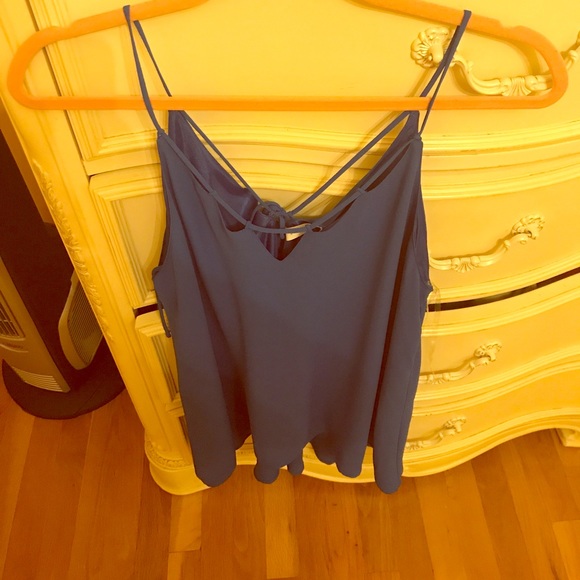 Zara Tops - Lush blue lace up tank NWT!