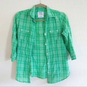 american eagle green plaid shirt
