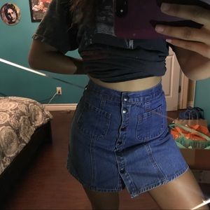 BDG Blue Denim Button Up Skirt