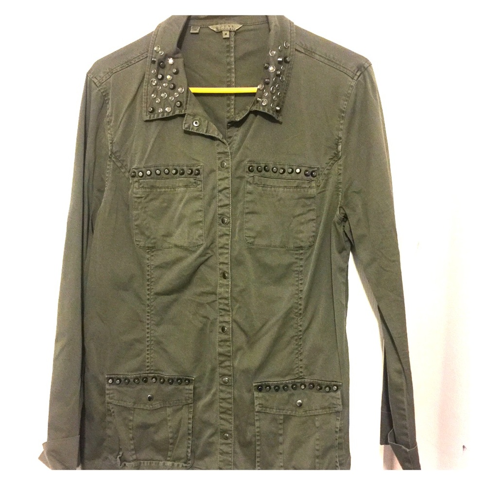 GUESS green studded jacket