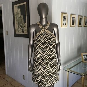 TRINA TURK Akita Mini Shift Dress Geometric SZ 10