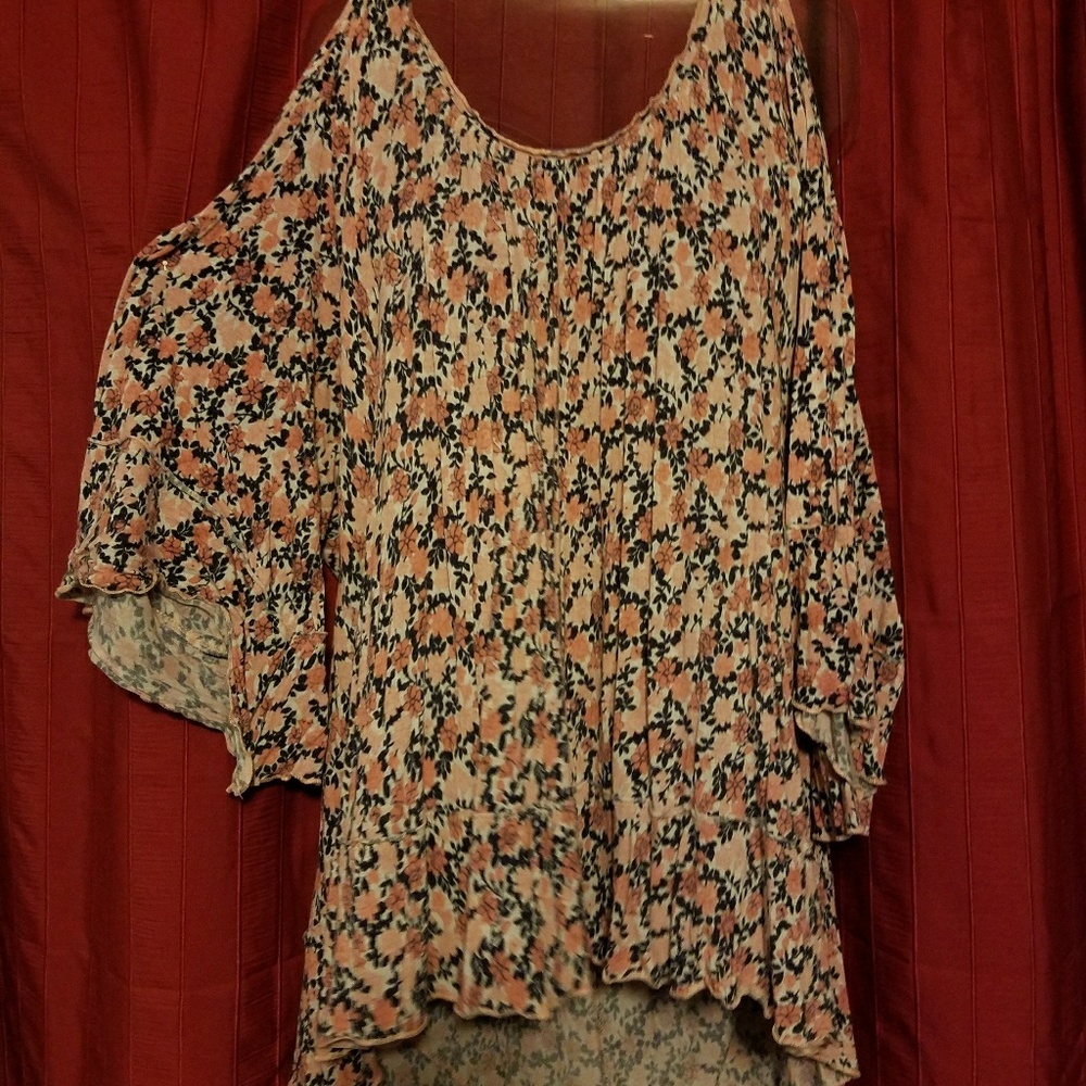 Plus cold shoulder blouse