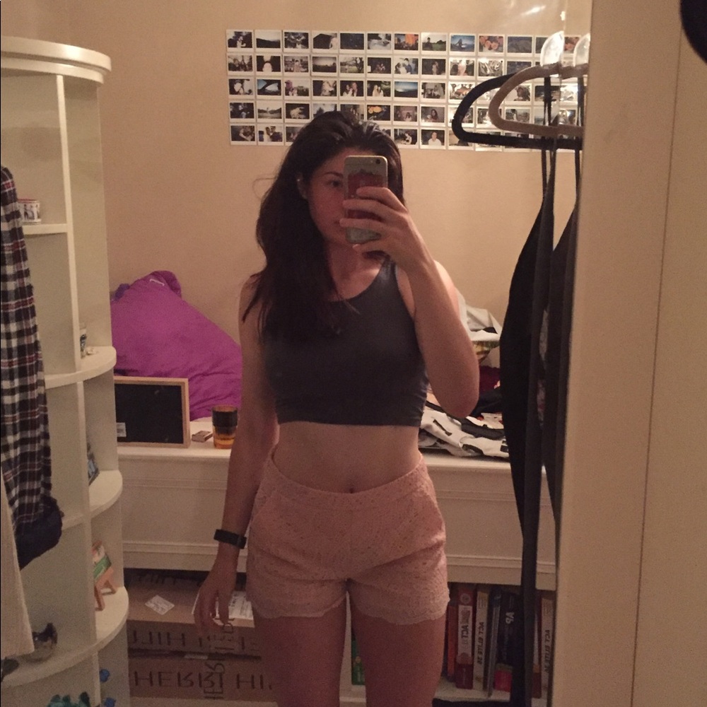 Light Pink Crochet Shorts