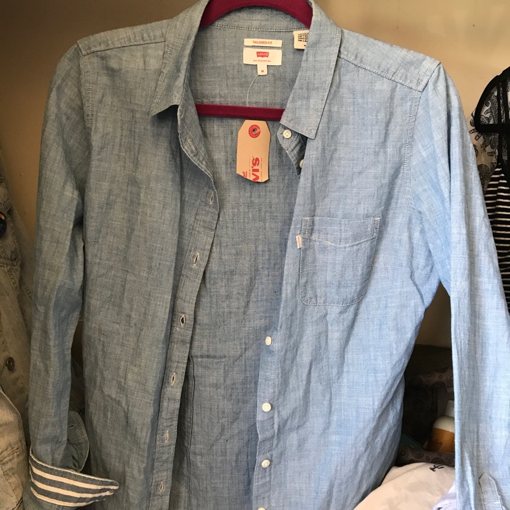 Blue button down