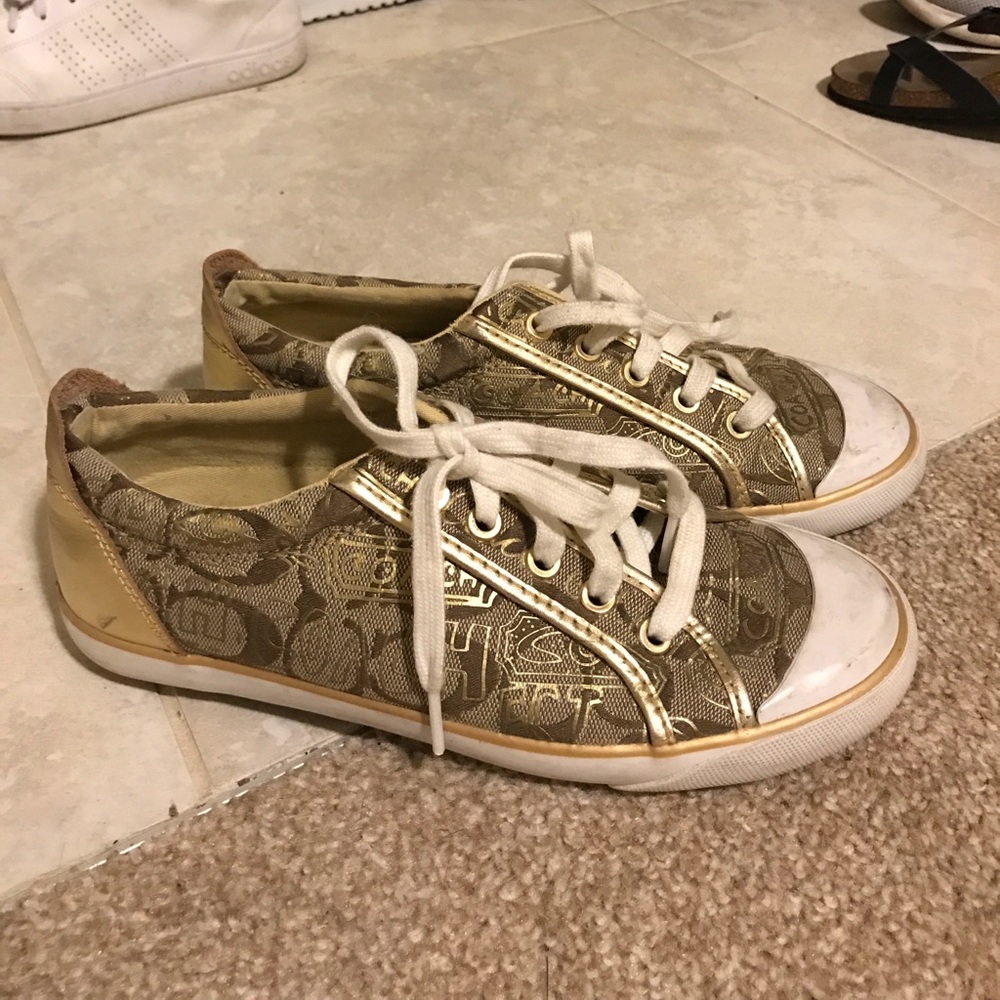 Coach gold sneakers