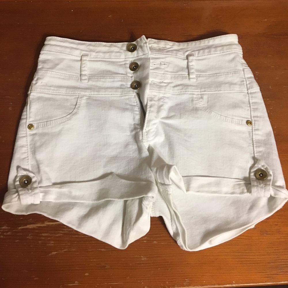 White High Waisted Shorts