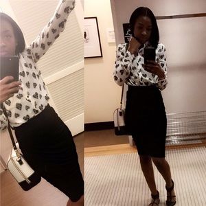 Chic heart patterned button up