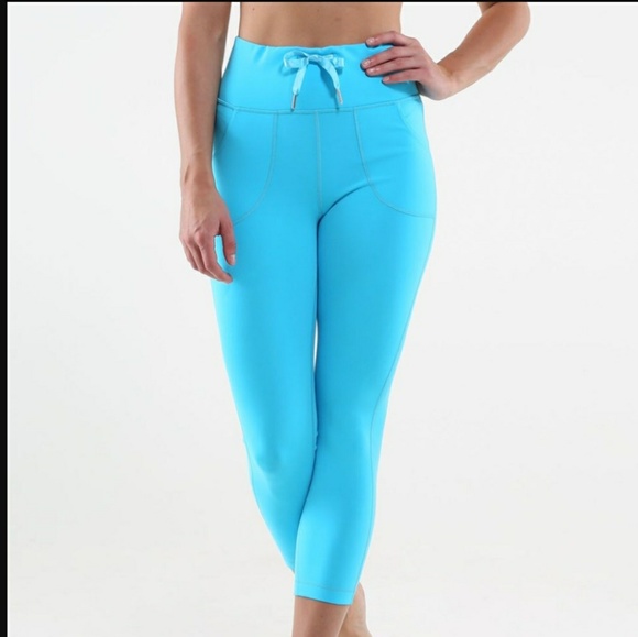 lululemon athletica Pants - [Lulu] Will Crop Spry Blue Leggings Size 6