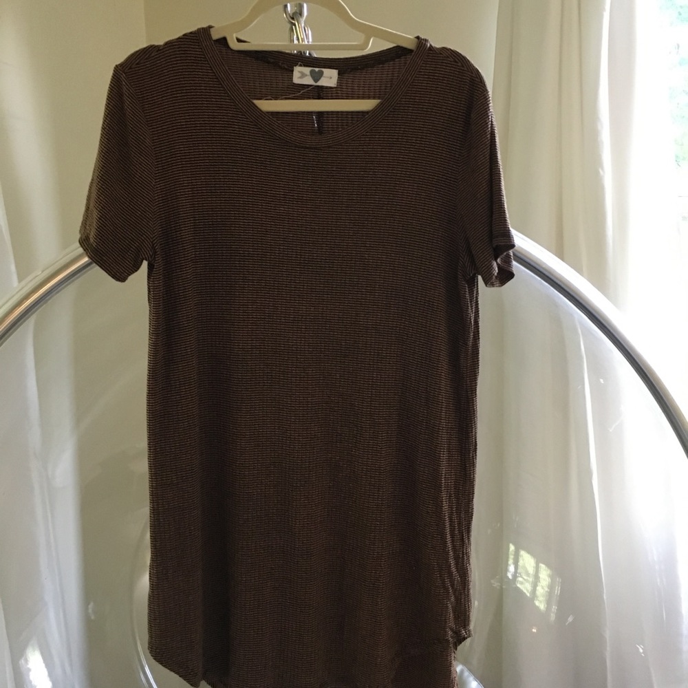 Honey Love black and brown stripped t-shirt dress