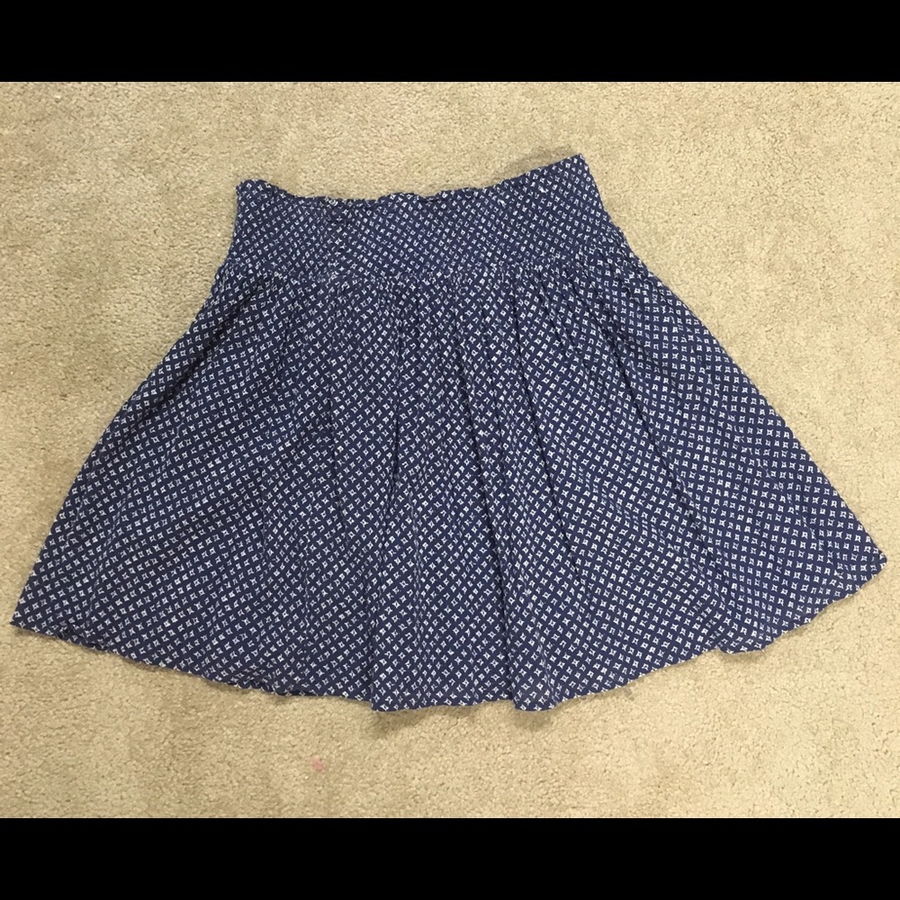 Navy blue and white mini skirt