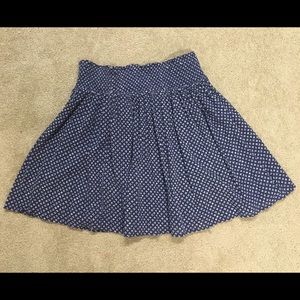 Navy blue and white mini skirt