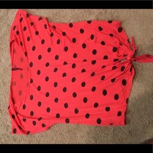 Hpink polka dot shirt