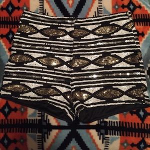 Sequin High Waisted Shorts