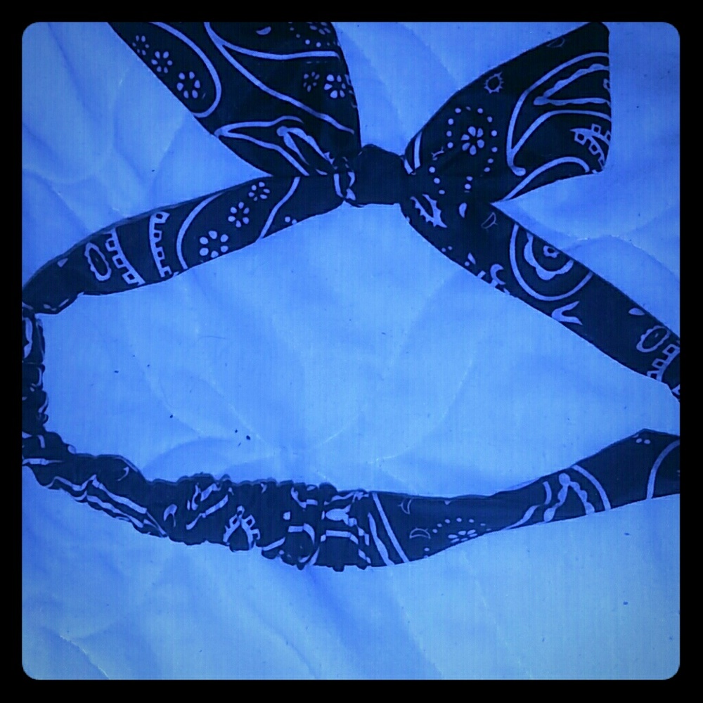Punk Vintage Bandanna hair Bow Headband