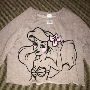 Disney little mermaid, Ariel cropped long sleeve