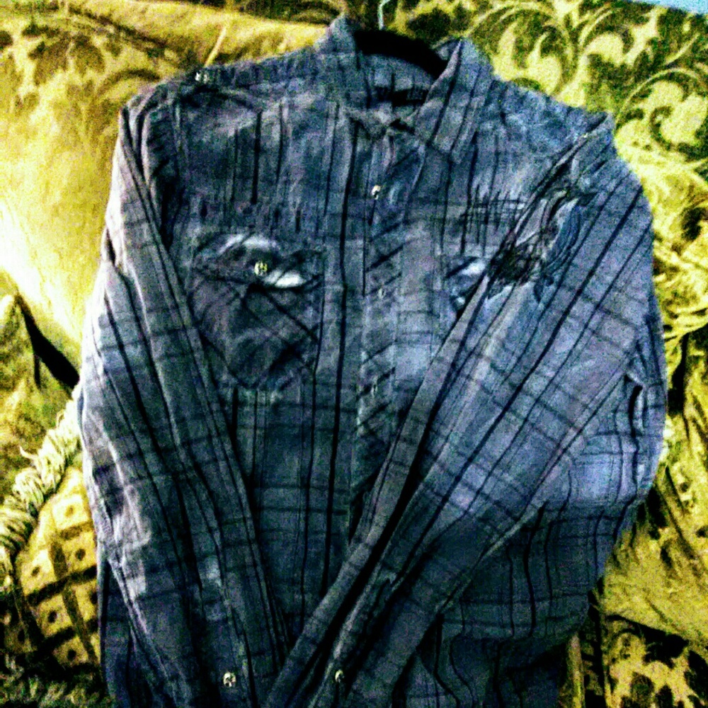 bnwot Mens affliction ls button down shirt sz med