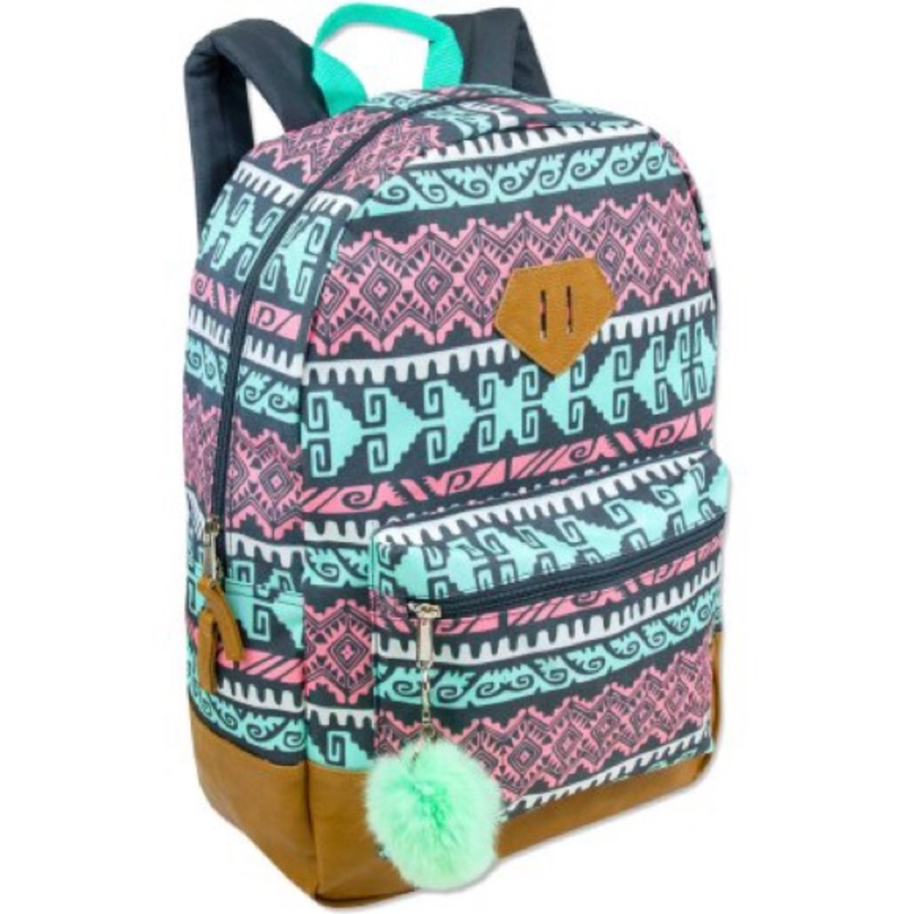 17 Inch Vinyl Bottom Printed Girls Kids Backpack
