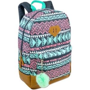 17 Inch Vinyl Bottom Printed Girls Kids Backpack