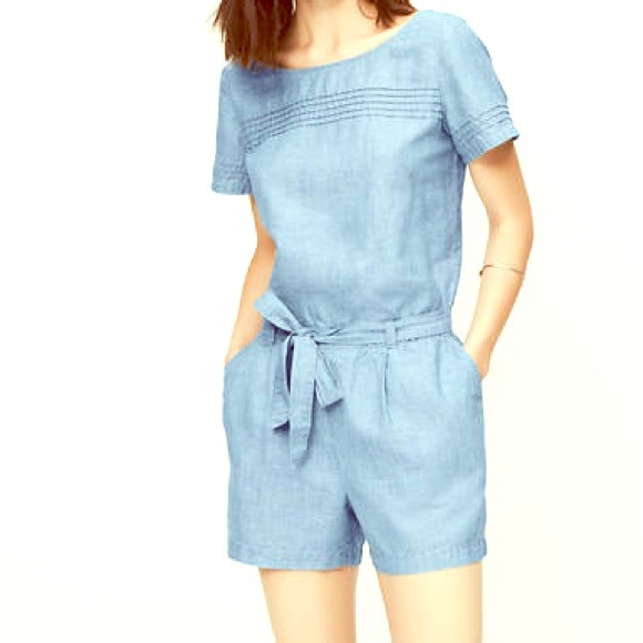 loft chambray jumpsuit