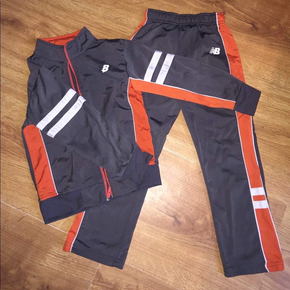 Boys matching zip up and pants set.
