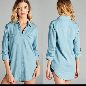 Denim Chambray button down shirt