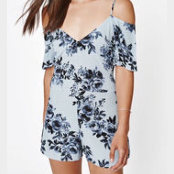 Kendall & Kylie Dresses & Skirts - Kendall and Kylie Off Shoulder Blue romper size S