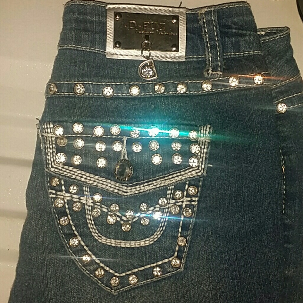 Bling denim shorts