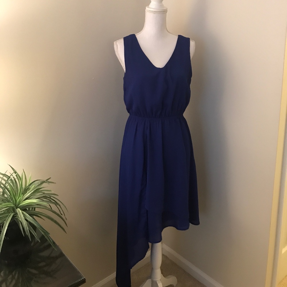 Blue A-symmetrical dress