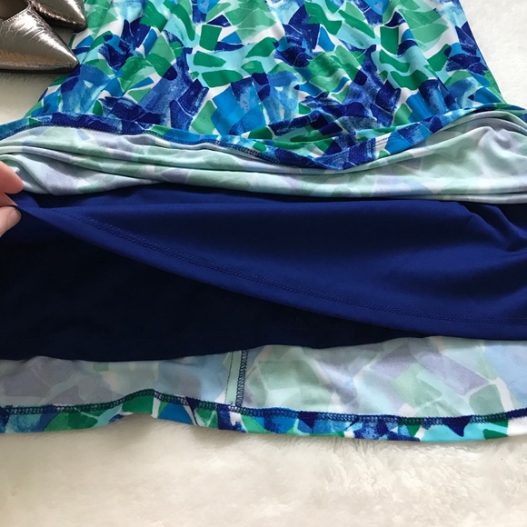 NWT Ralph Lauren blue and green trapeze dress - Picture 4 of 7