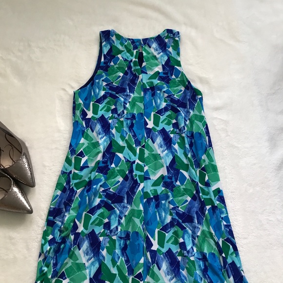 NWT Ralph Lauren blue and green trapeze dress - Picture 5 of 7