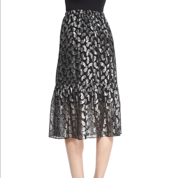 Michael Kors Dresses & Skirts - 🔥SALE🔥Michael Kors Metallic Silver Paisley Skirt