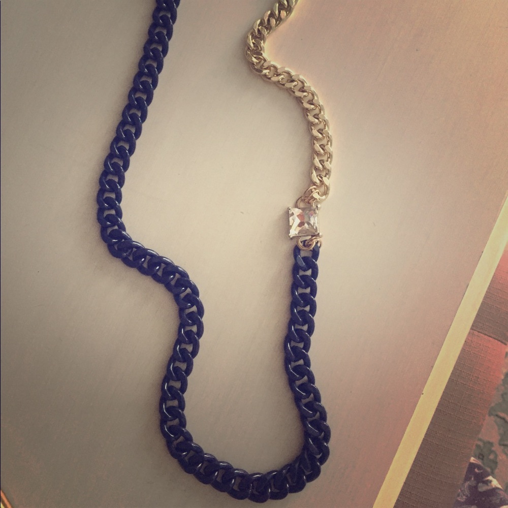 Navy and gold necklace
