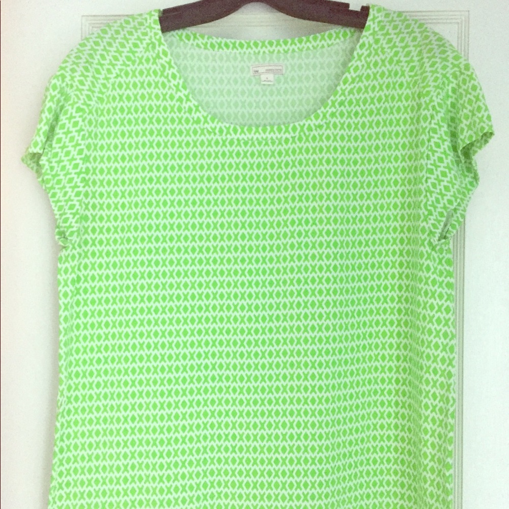Lime green patterned top