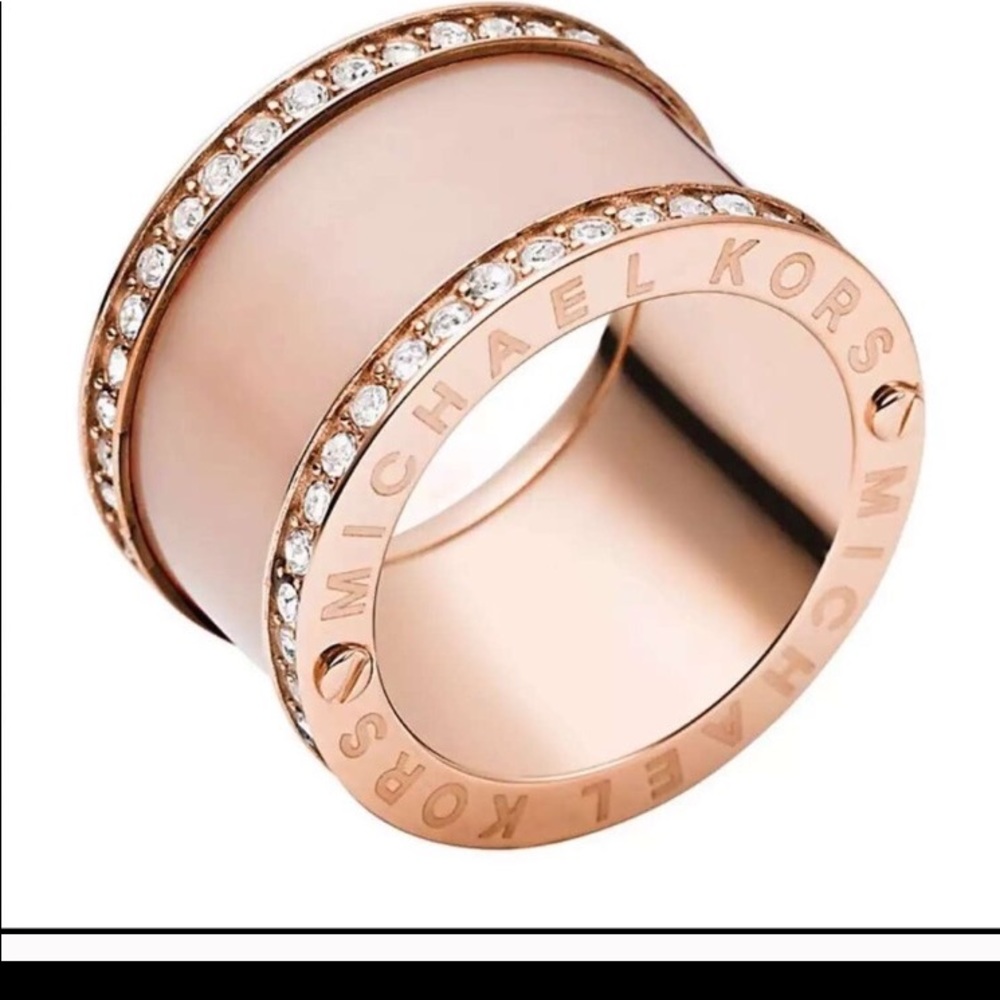 Michael Kors Pave Rose Gold Ring