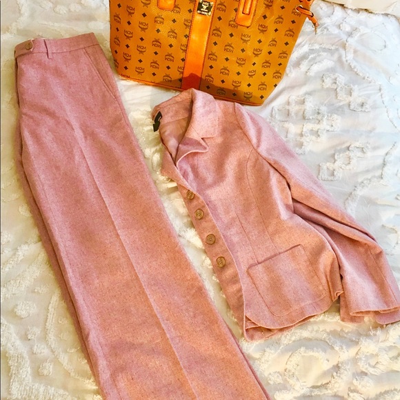 H&M Pink Herringbone Wool Pantsuit - Picture 2 of 8