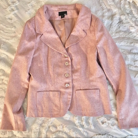 H&M Pink Herringbone Wool Pantsuit - Picture 3 of 8