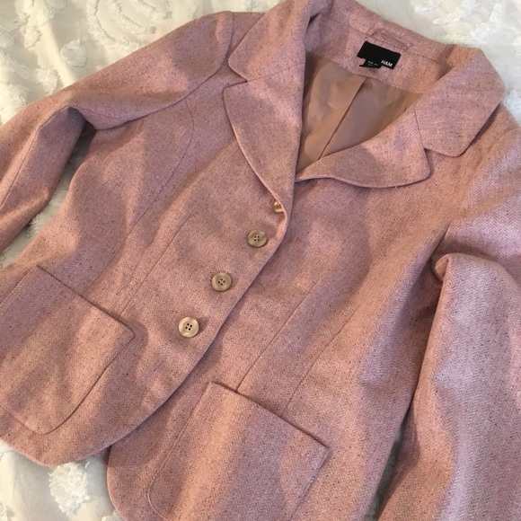 H&M Pink Herringbone Wool Pantsuit - Picture 4 of 8