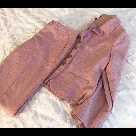 H&M Pink Herringbone Wool Pantsuit - Picture 5 of 8