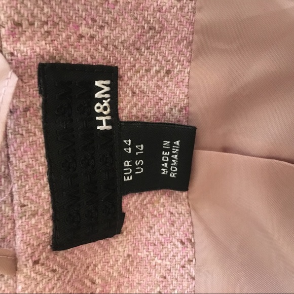 H&M Pink Herringbone Wool Pantsuit - Picture 7 of 8