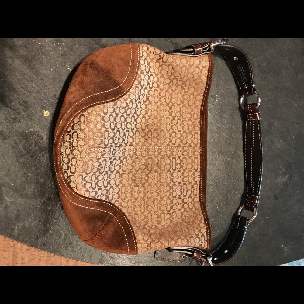 Brown Mini Signature Hobo Coach Handbag 👜