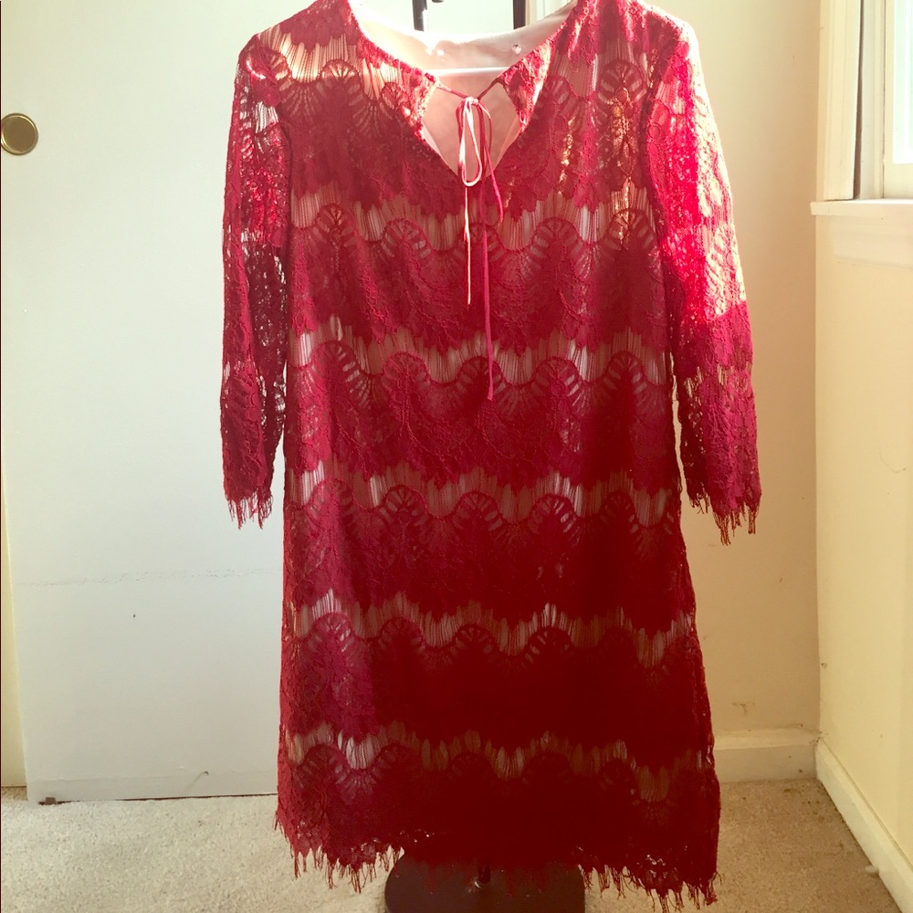 Red Lace Cocktail Dress
