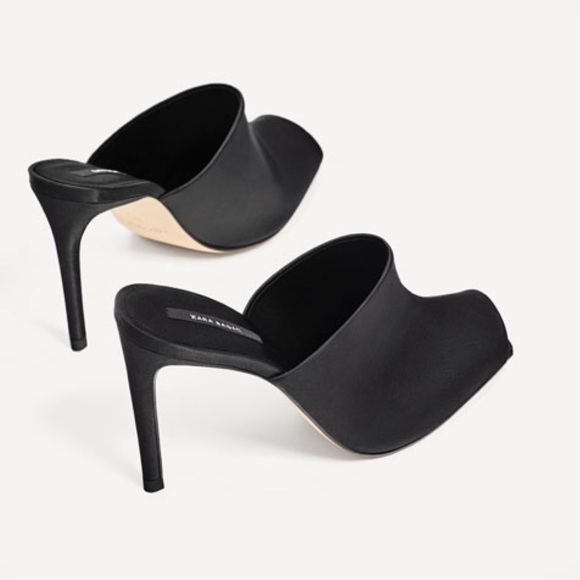 Zara Shoes Zara Satin Heeled Mules Poshmark